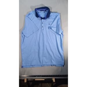 Greyson Golf Polo Shirt XXL Blue Stripe Performance Stretch Made in Peru
